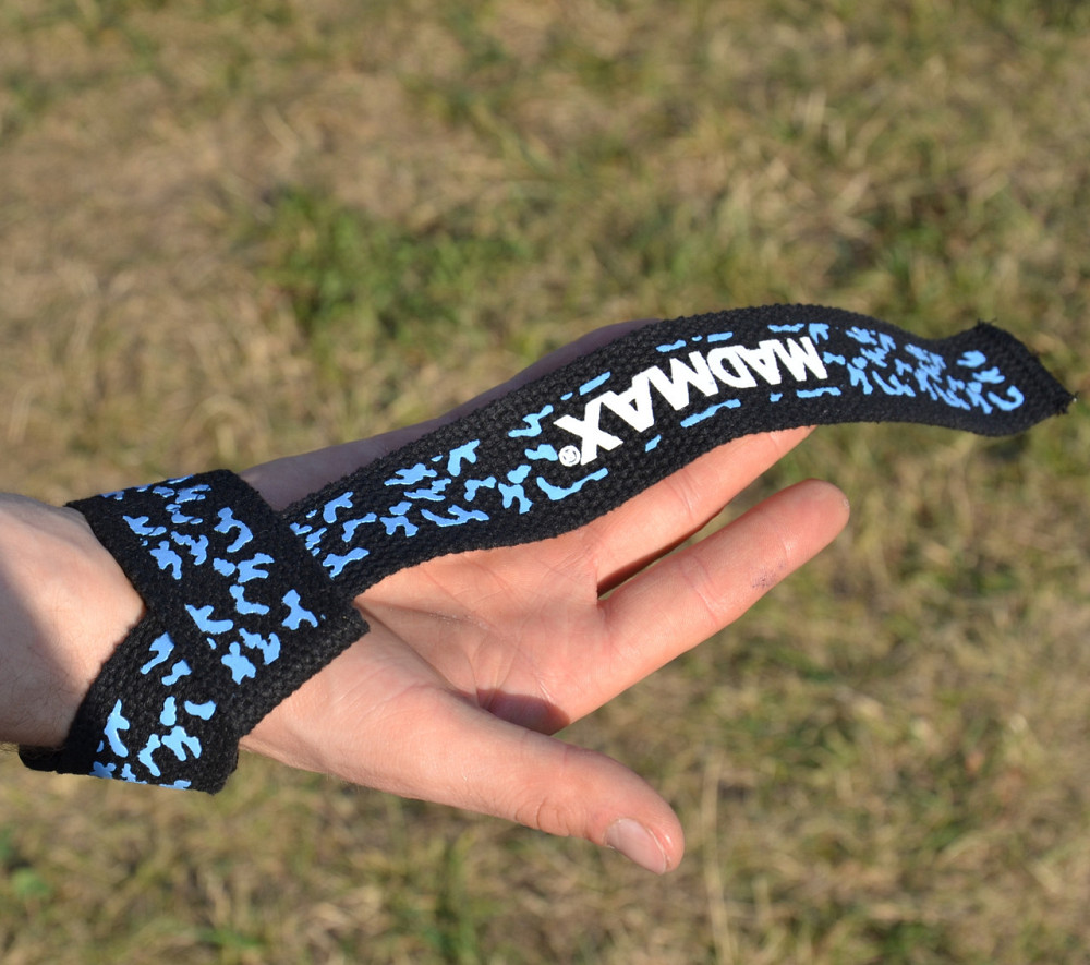 Лямки для тяги MadMax Camo Power Wrist Straps Camo/Light Blue Луцьк - фото 5