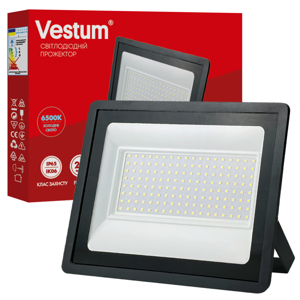 Світлодіодний прожектор Vestum 100W 6500K 180-260V IP65 1-VS-3017 Київ - фото 1