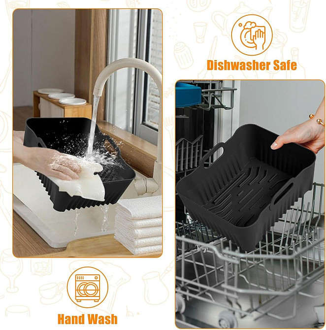 Аксесуари для аерофритюрниці Cosori CAF-R901-AEU Чорний 8.5L силіконова форма, решітка, шпажки, рукавички, пергамент, набор Київ - фото 3