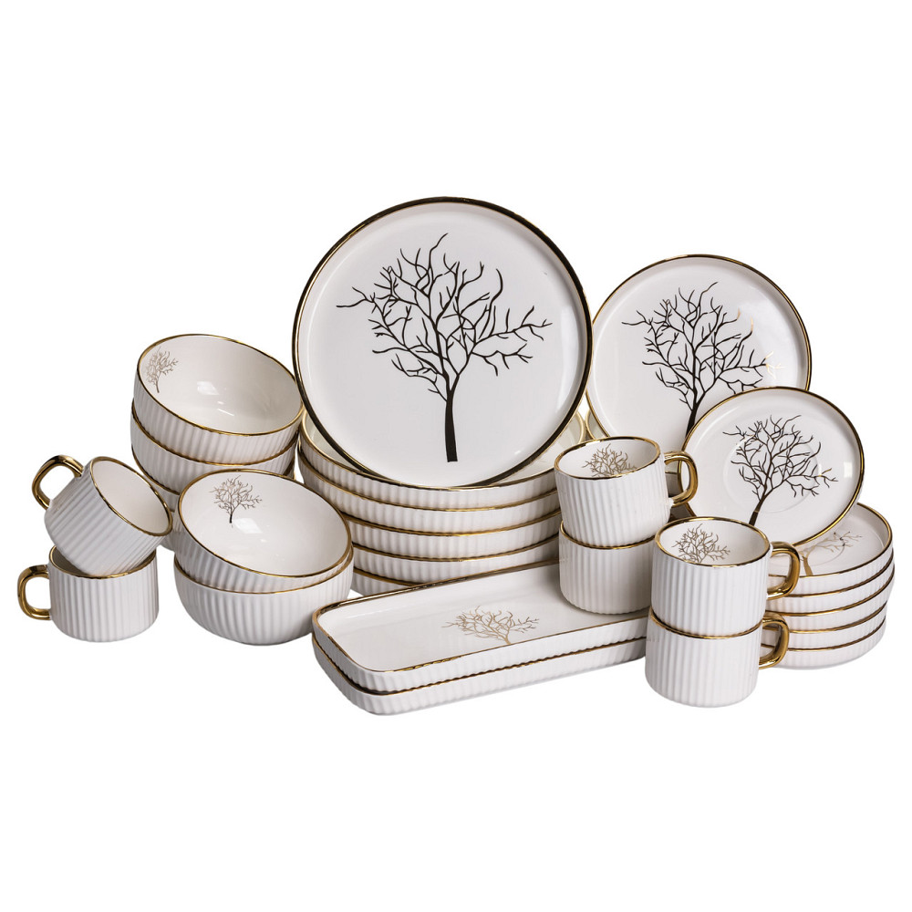 Yiwu Столовий набір посуду 32 предмети на 6 персон Valentina порцеляновий DS-32-O Коломыя - изображение 7