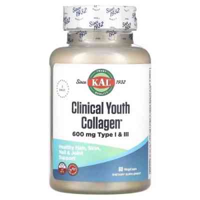 Вітамінно-мінеральний комплекс KAL Колаген молодості, Clinical Youth Collagen, 60 вегетаріанських ка (CAL-40696) Вінниця
