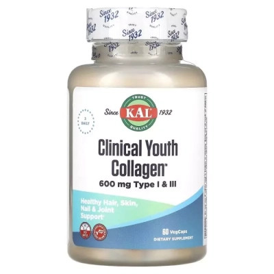 Вітамінно-мінеральний комплекс KAL Колаген молодості, Clinical Youth Collagen, 60 вегетаріанських ка (CAL-40696) Вінниця - фото 1