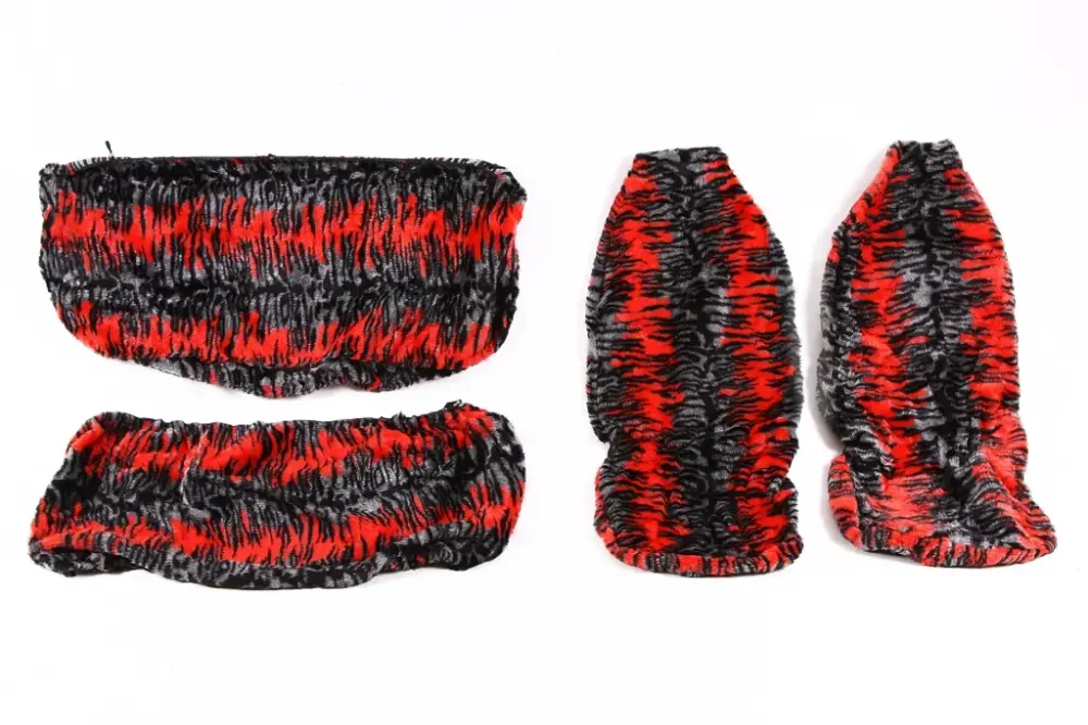 Чехли на сидіння хутра хутряний чорний/серий/червоний Вінниця - фото 1