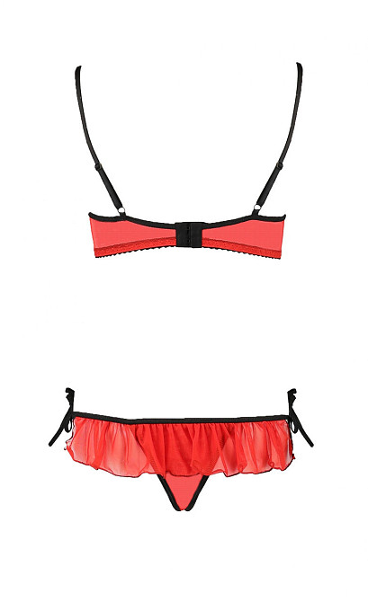 Комплект белья с открытой грудью Cherry Passion, 2 предмета, красный, S/M Sex Aura Киев - изображение 4