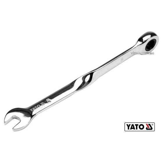 Ключ ріжково-накидний кручений 90° з тріщіткою М= 9 x 153 мм, HRC 40-45, Cr-V, YT-01871 Коломия