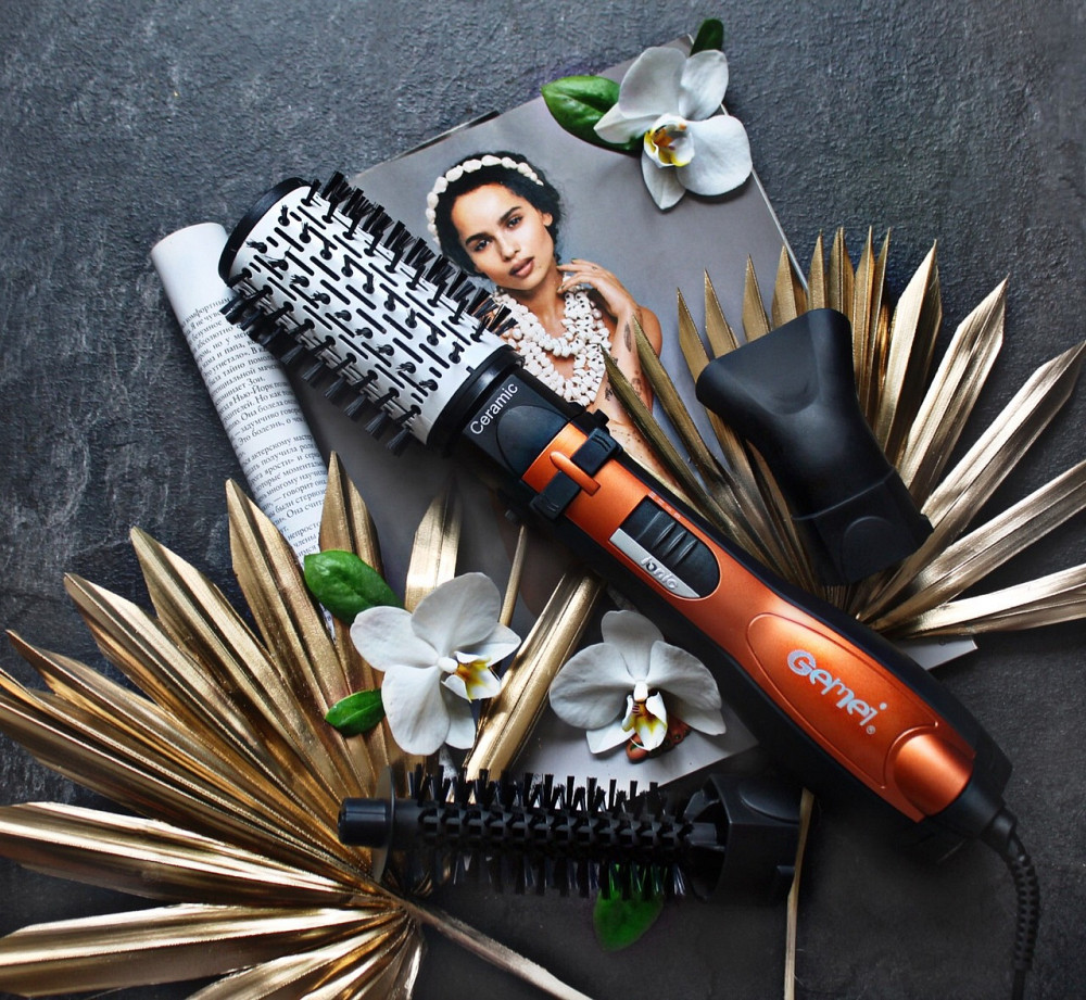 Фен щітка для волосся 3в1, 1000W, Gemei GM 4828 / Фен стайлер для укладання волосся з обертанням / Мультистайлер Київ - фото 2