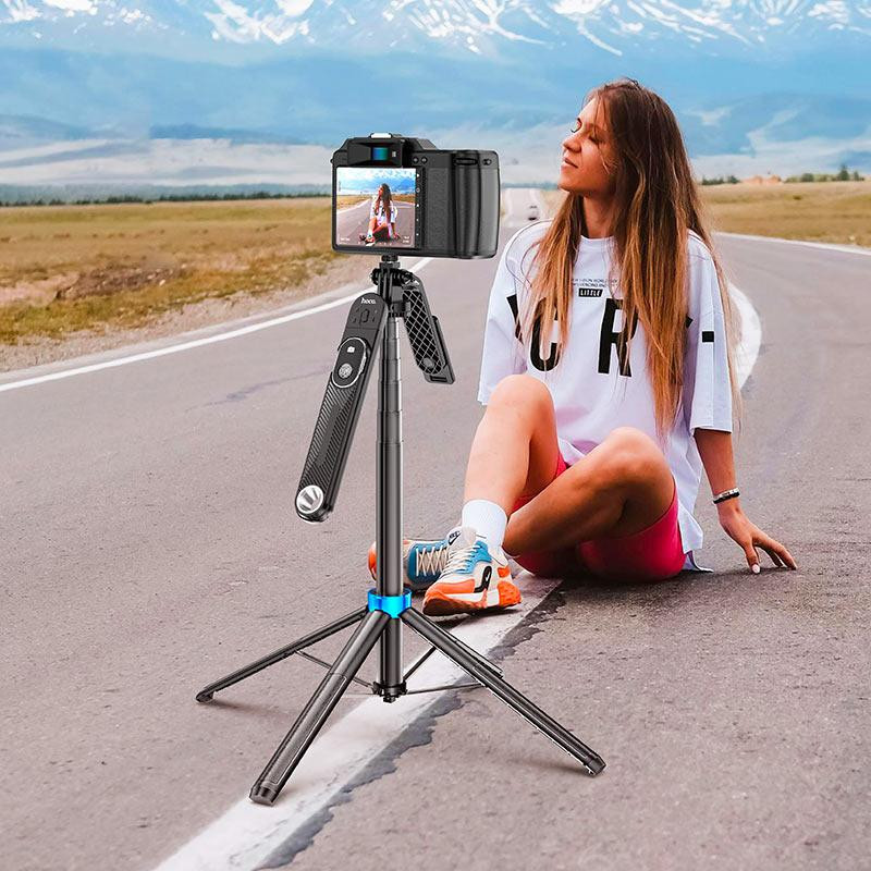 Селфі-монопод HOCO K22 Handy aluminum alloy anti-shake live broadcast holder Black Киев - изображение 10