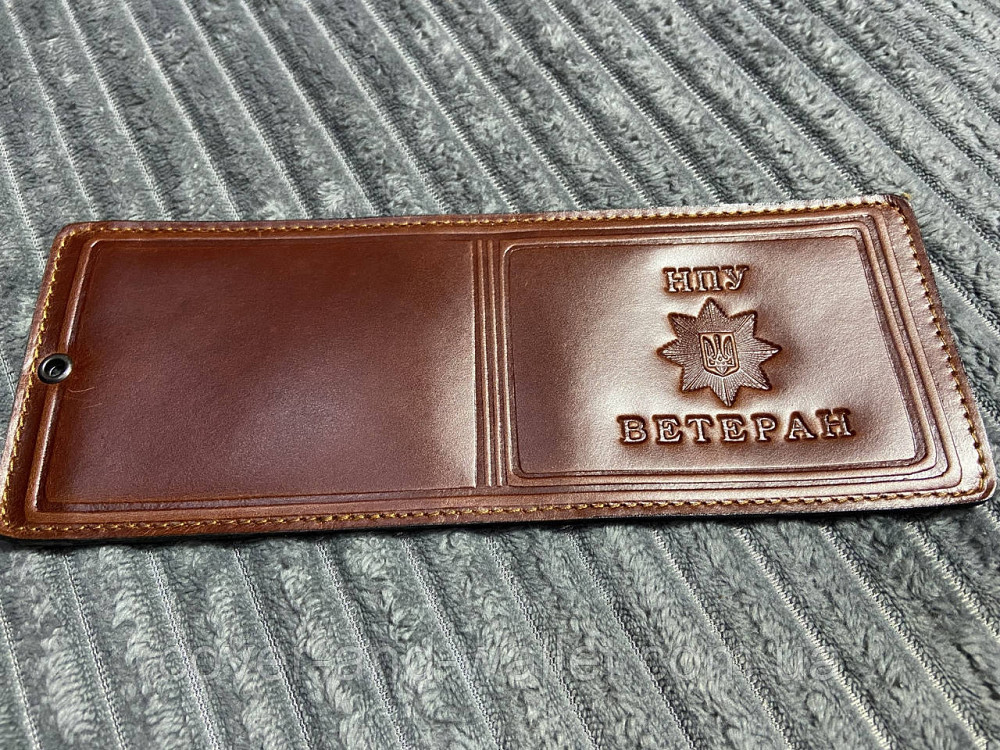 Шкіряна обкладинка ветеран НПУ (Національної поліції України) Київ - фото 2