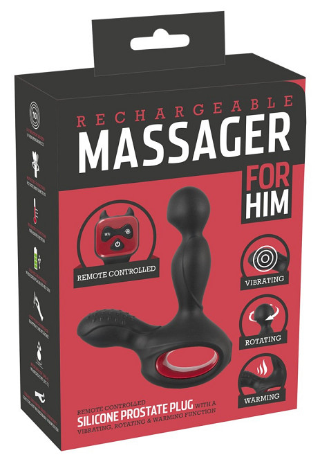 Вибростимулятор простаты с ротацией и подогревом You2Toys Silicone Prostate Plug, черный Sex Aura Киев - изображение 1