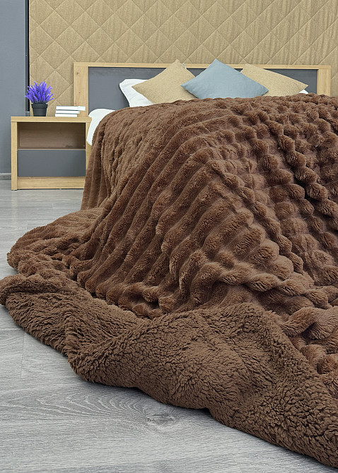 Плед 200х230 см (+-10см) на овчине 