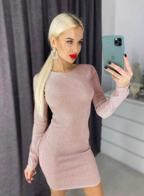 Вечірнє плаття з люрексом "Minor" | Розпродаж моделі 42, Пудровий Київ - фото 2