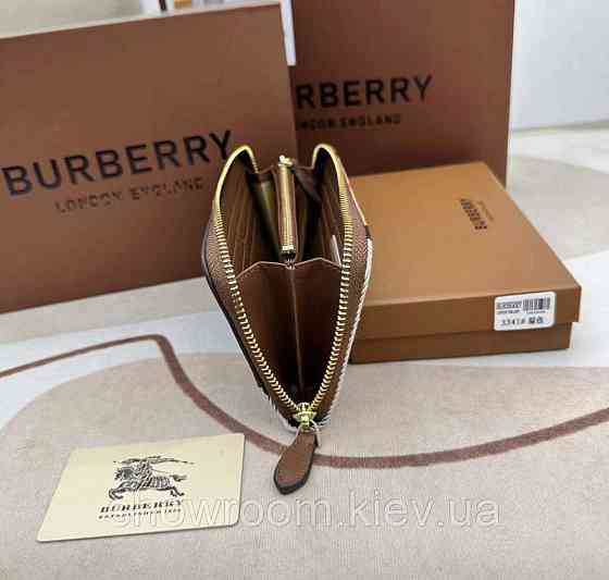 Жіночий шкіряний гаманець Burberry (3341) brown Київ