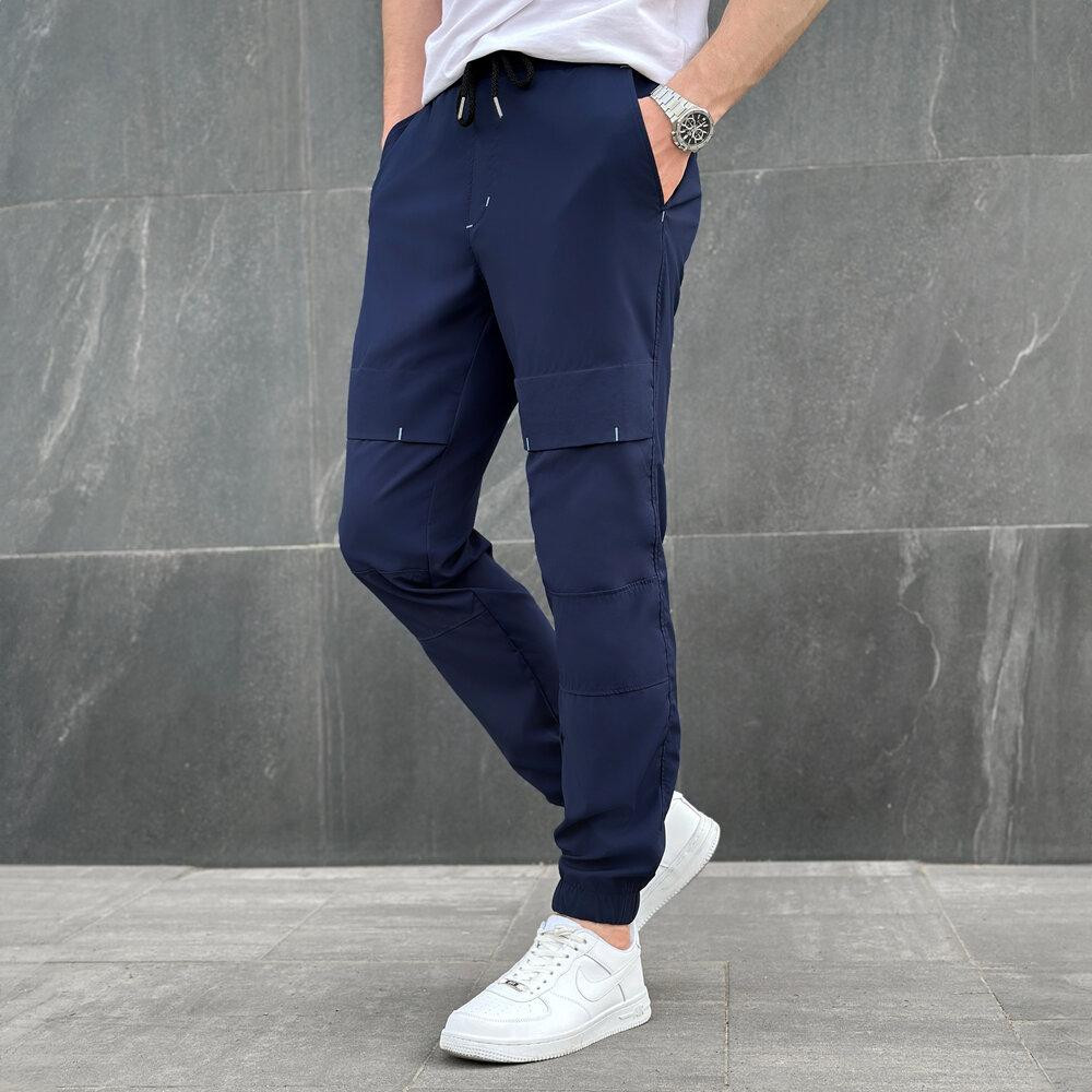 Чоловічі штани джогери з кишенями сині Pobedov Vershyna Київ - фото 6