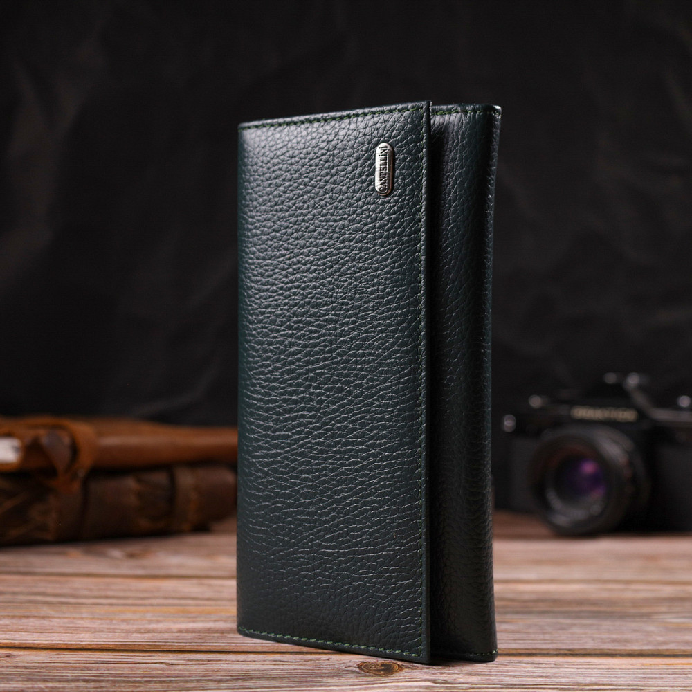 Практичне жіноче портмоне з натуральної шкіри флотар CANPELLINI 21854 Зелений Київ - фото 8