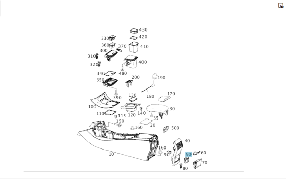 Mercedes-Benz  A1768130102 Вставка в попільнички у задній частині підлокітника CLA Shooting Brake X117 CLA C117 GLA X156 A-class W176 Одесса