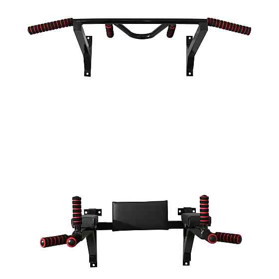 Турник брусья пресс стационарный 3 в 1 KZ-552 Спортивные стенки и турники для дома Черный Киев