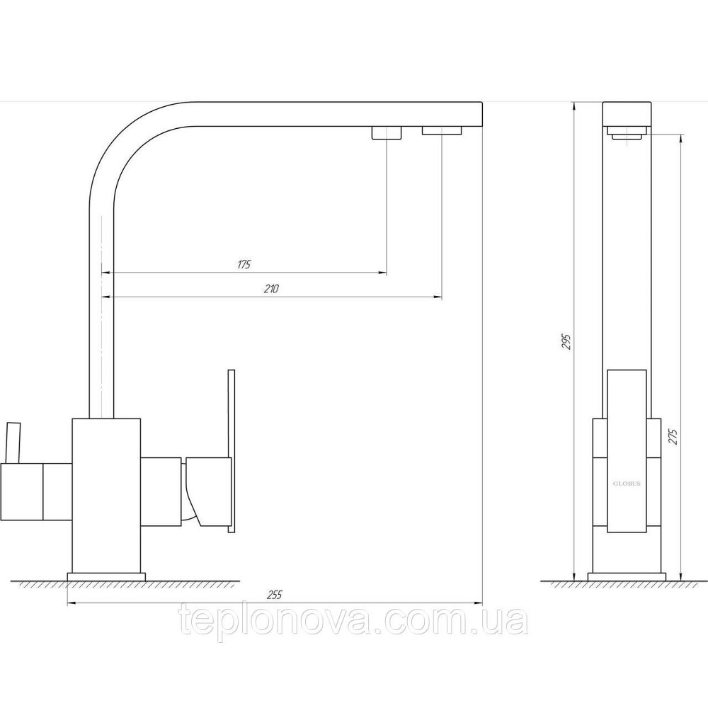 Змішувач для кухні під осмос Globus Lux LAZER GLLR-0111-1-ONIX Чернівці - фото 4