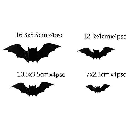 Летучие мыши на Хэллоуин 16 штук черный Киев