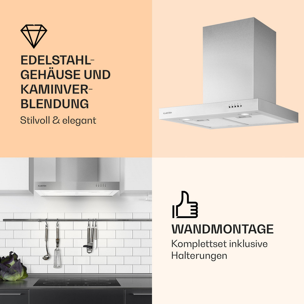 Вытяжка Zarah из нержавеющей стали 60 см настенный монтаж 600 м³/ч LED (Германия, читать описание) Ровно - изображение 5