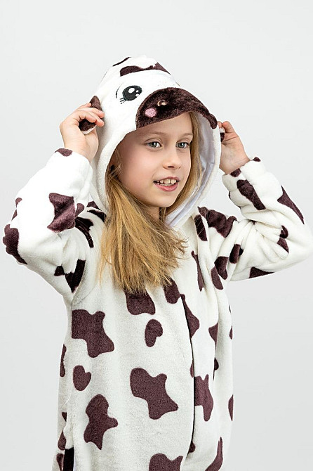 Кігурумі дитячий з велсофту Тепла піжама-комбінезон тваринка Корівка дитячі кігурумі Україна Київ - фото 2