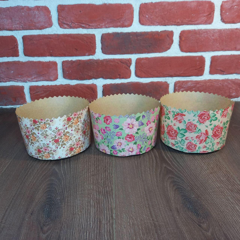 Форма для пасок 500 г d130 h85 «Квіти» — паперові форми для випікання, 50 шт Харків - фото 4