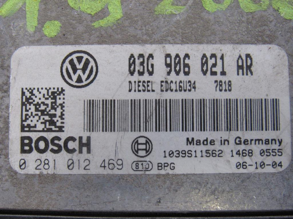 Блок керування двигуном VW Caddy 1.9 tdi 2004-2010 (03G906021AR) Ковель - фото 3