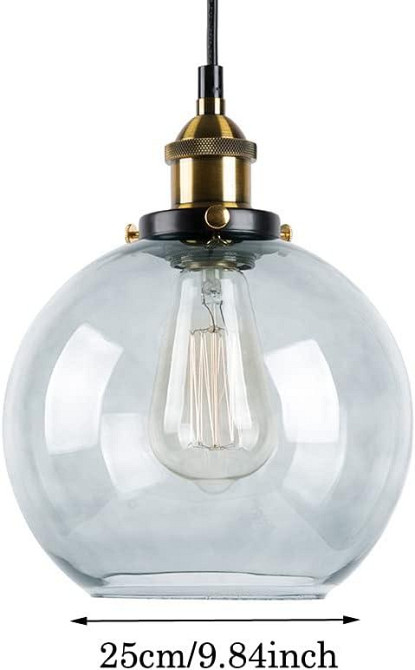 Винтажный подвесной светильник в стиле лофт  (дымчасто-серый 25 см) из Германии Днепр - изображение 3