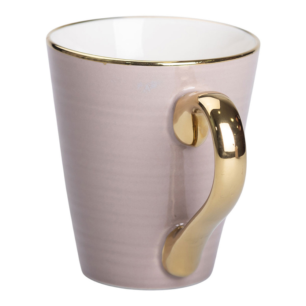 Чашка порцелянова із золотим обідком та позолоченою ручкою 320 (мл) Кремова RX-N240624CR Коломия - фото 2