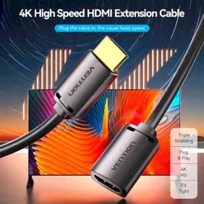 Кабель HDMI M - F (подовжувач), 2.0 м, V2.0, 4K 60Hz PVC Vention Винница