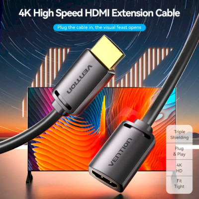 Кабель HDMI M - F (подовжувач), 2.0 м, V2.0, 4K 60Hz PVC Vention Винница - изображение 6