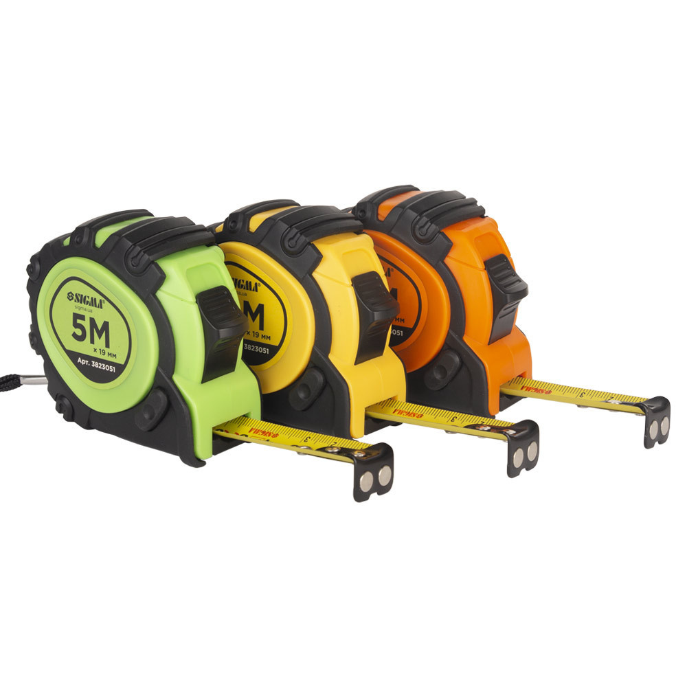 Рулетка магнитная обрезиненная JT фиксатор+тормоз 5м×19мм SIGMA (3823051) Киев - изображение 7