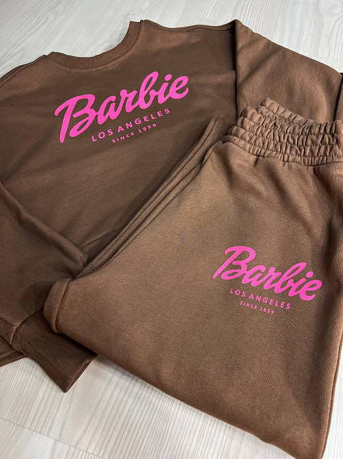 Костюм женский Quzen 485-485 Barbie оверсайз свитшот и брюки палаццо коричневый, коричневый, M Киев - изображение 5