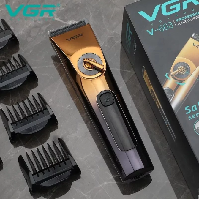 Профессиональная машинка для стрижки волос VGR V-663 с насадками Винница - изображение 7