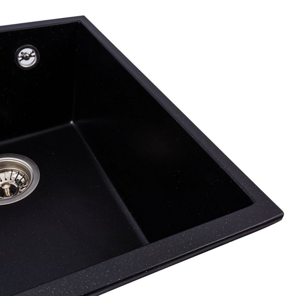 VALESO Гранітна мийка для кухні VALESO ROXY 3744 матова Чорний металік Киев - изображение 3