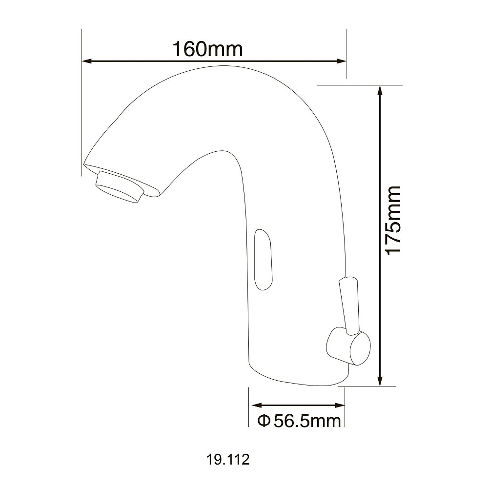 Змішувач сенсорний для умивальника HOTEC 19.112-DC/AC (220V/6V) з трансформатором,латунний Hot/Cold Луцк - изображение 5