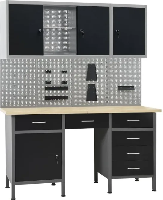 Vidaxl Стіл Roboczy Z 4 Panelami Ściennymi I 2 Szafkami 3053439VIDAXL Киев - изображение 1
