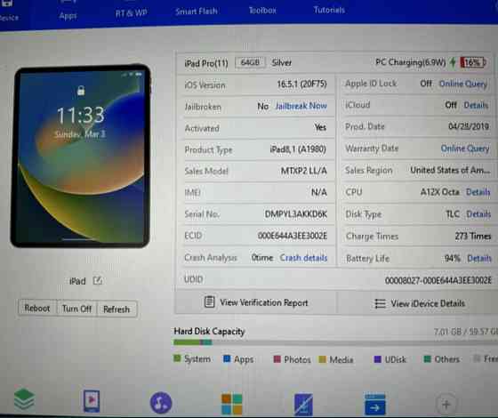 Планшет: iPad Pro 64Gb. Wi-Fi Silver 2019год. Киев