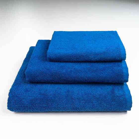 Набор махровых полотенец 3шт GM Textile 40х70см, 50х90см, 70х140см 400г/м2 (Синий) Сумы