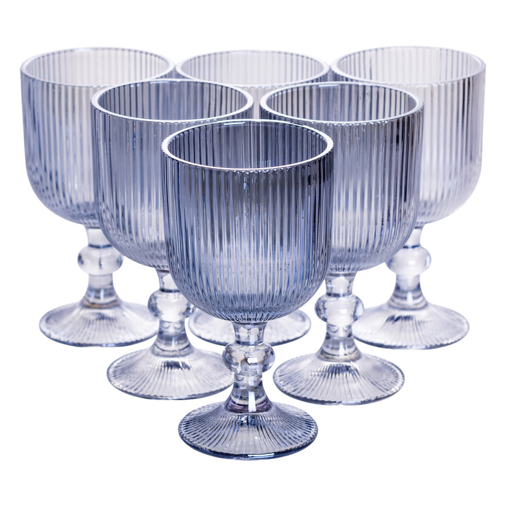 Набір винних бокалів 6 шт, 300 мл, голубі Київ - фото 1