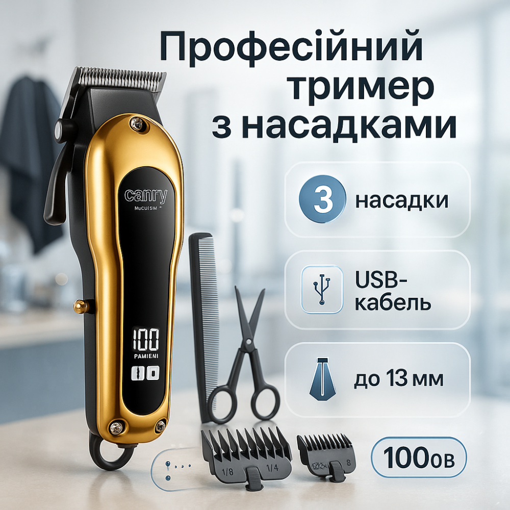 Машинка для стрижки на аккумляторная, Профессиональная машинка для бритья головы Триммер висков AF-16 Львов - изображение 11