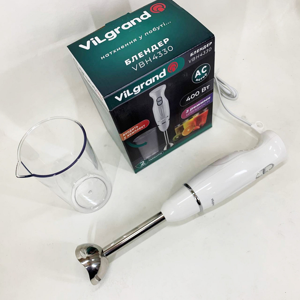 Блендер для дитячого пюре ViLgrand VBH4330 400 Вт, Блендер для приготування коктейлів і смузі RE-20 Київ - фото 2