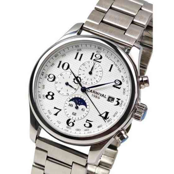 Годинник чоловічий механічний Carnival Masters Silver Metal (2 ремінці) Вінниця