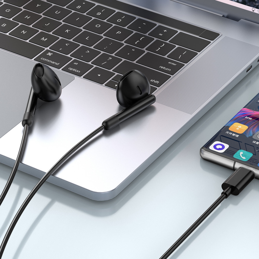 Навушники дротові WIWU EB314 Wired Earphone (Type-C) Black Одеса - фото 5