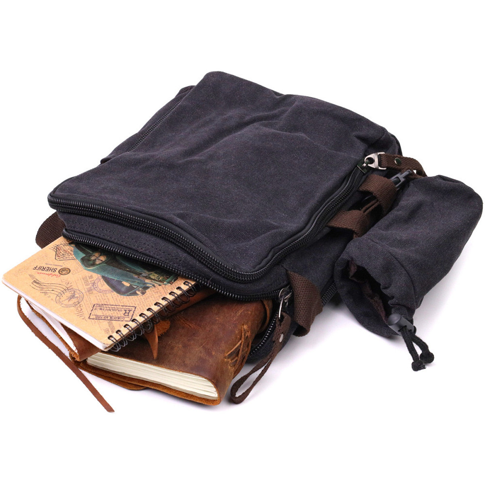 Текстильна сумка з чохлом для води Vintage 22208 Чорний Київ - фото 4