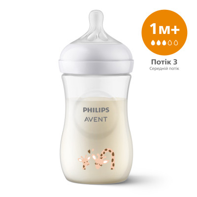 Бутылочка для кормления Philips AVENT Natural Природный поток Жираф 260 мл (SCY903/66) Винница - изображение 1