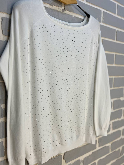 Джемпер женский ACCORDDREAM 9067 тонкий свитер россыпь камней, белый, one size Киев - изображение 7
