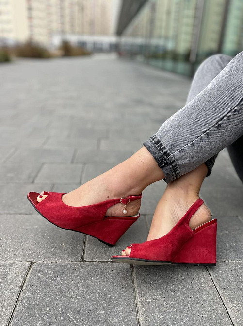 Vesna Босоніжки жіночі VESNA 9325 червоні (літо, замша натуральна) (919) 38р.39р. Коломия - фото 2