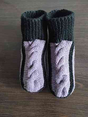 Тапочки-носки теплые вязаные (ручная работа)  топ Киев
