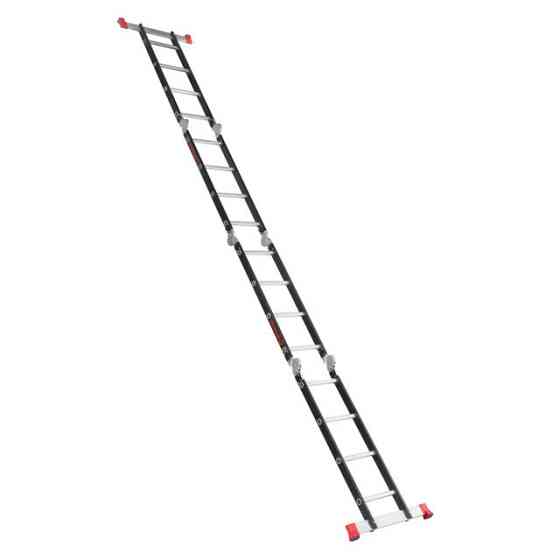 Драбина багатофункціональна трансформер, 4×4 сходинки, сталевий профіль, 4,45 м, 150 кг INTERTOOL LT-0024 Київ