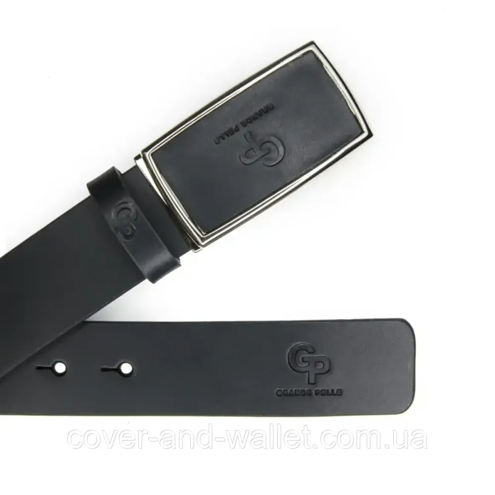 Стильный мужской кожаный ремень черного цвета под брюки 35мм Grande Pelle Киев - изображение 10